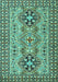 Machine Washable Persian Turquoise Traditional Area Rugs, wshtr2342turq