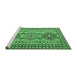 Sideview of Machine Washable Persian Emerald Green Traditional Area Rugs, wshtr2342emgrn