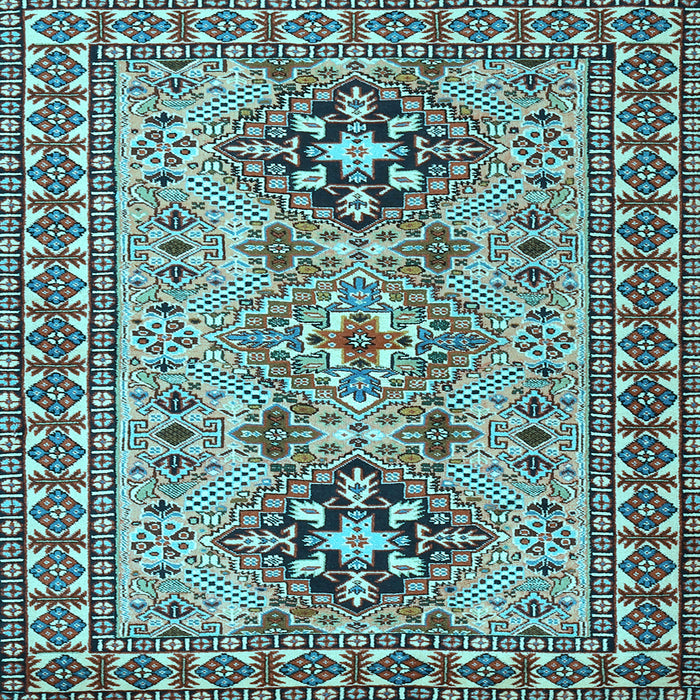 Square Machine Washable Persian Light Blue Traditional Rug, wshtr2342lblu