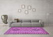 Machine Washable Persian Purple Traditional Area Rugs in a Living Room, wshtr2342pur