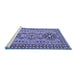 Sideview of Machine Washable Persian Blue Traditional Rug, wshtr2342blu