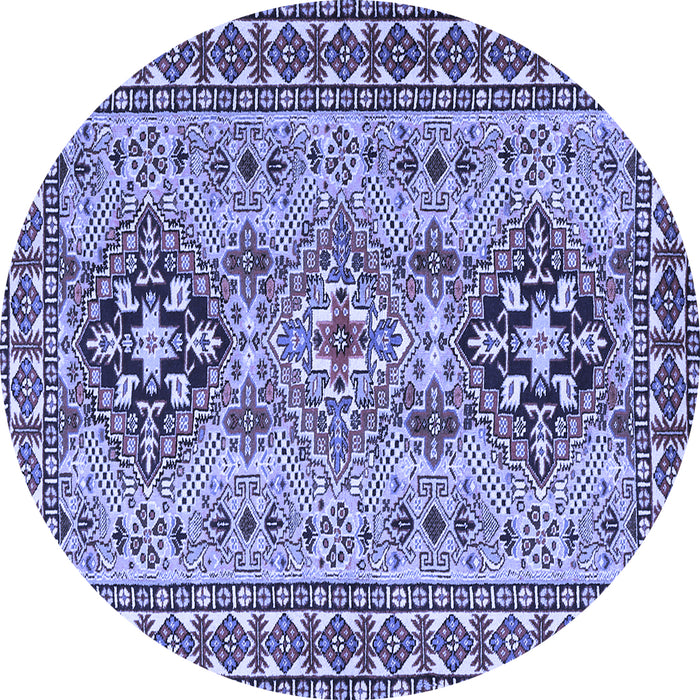 Round Persian Blue Traditional Rug, tr2342blu