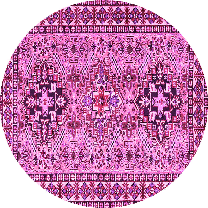 Round Persian Pink Traditional Rug, tr2342pnk