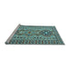 Sideview of Machine Washable Persian Light Blue Traditional Rug, wshtr2342lblu