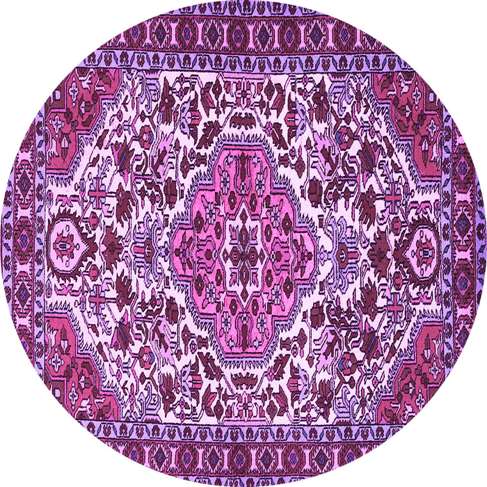 Round Persian Purple Traditional Rug, tr2343pur
