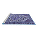 Sideview of Machine Washable Persian Blue Traditional Rug, wshtr2343blu