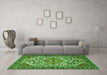 Machine Washable Persian Green Traditional Area Rugs in a Living Room,, wshtr2343grn