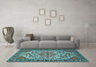 Machine Washable Persian Light Blue Traditional Rug in a Living Room, wshtr2343lblu