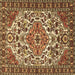 Square Machine Washable Persian Brown Traditional Rug, wshtr2343brn