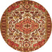 Square Persian Orange Traditional Rug, tr2343org
