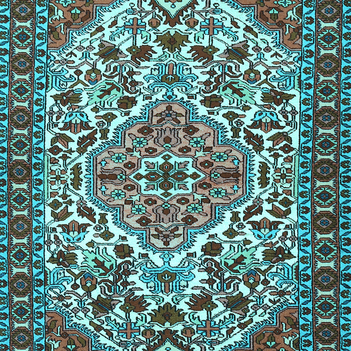 Machine Washable Persian Light Blue Traditional Rug, wshtr2343lblu