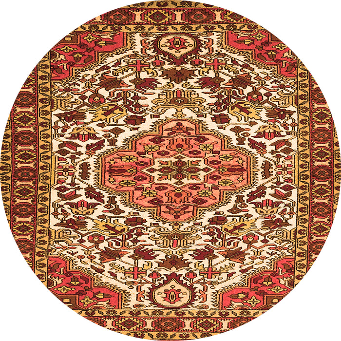 Machine Washable Persian Orange Traditional Area Rugs, wshtr2343org