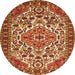 Machine Washable Persian Orange Traditional Area Rugs, wshtr2343org