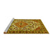 Sideview of Machine Washable Persian Yellow Traditional Rug, wshtr2343yw