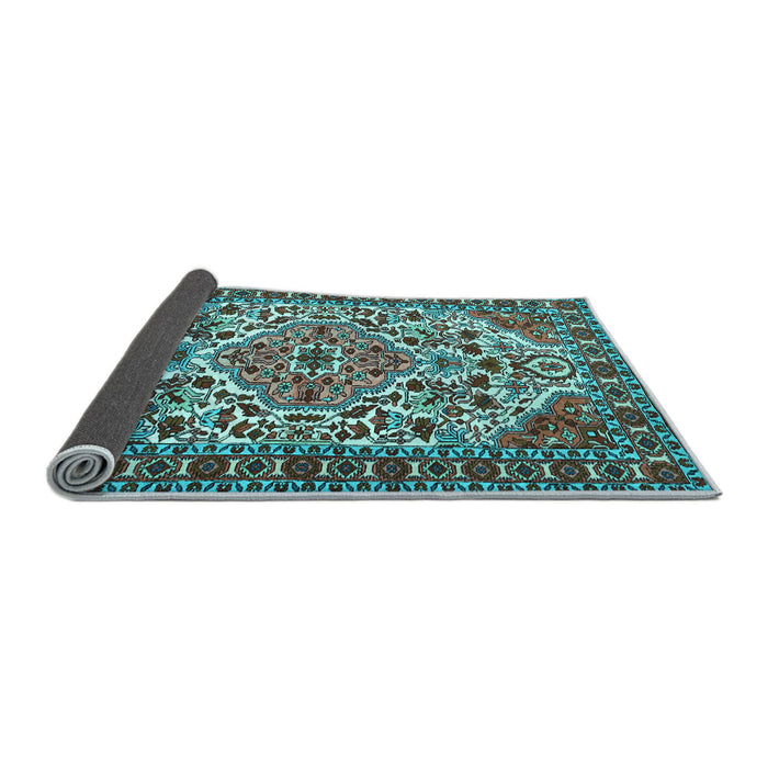 Sideview of Persian Light Blue Traditional Rug, tr2343lblu