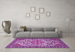 Machine Washable Persian Purple Traditional Area Rugs in a Living Room, wshtr2343pur