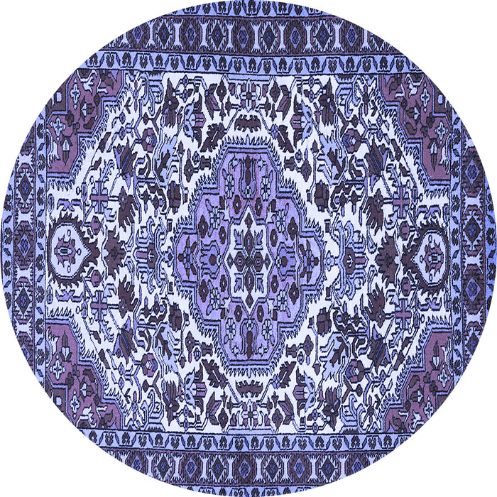Round Persian Blue Traditional Rug, tr2343blu
