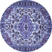 Round Persian Blue Traditional Rug, tr2343blu