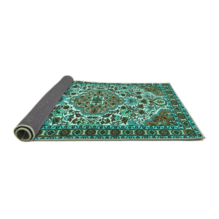 Sideview of Persian Turquoise Traditional Rug, tr2343turq