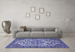 Machine Washable Persian Blue Traditional Rug in a Living Room, wshtr2343blu