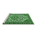 Sideview of Machine Washable Persian Emerald Green Traditional Area Rugs, wshtr2343emgrn