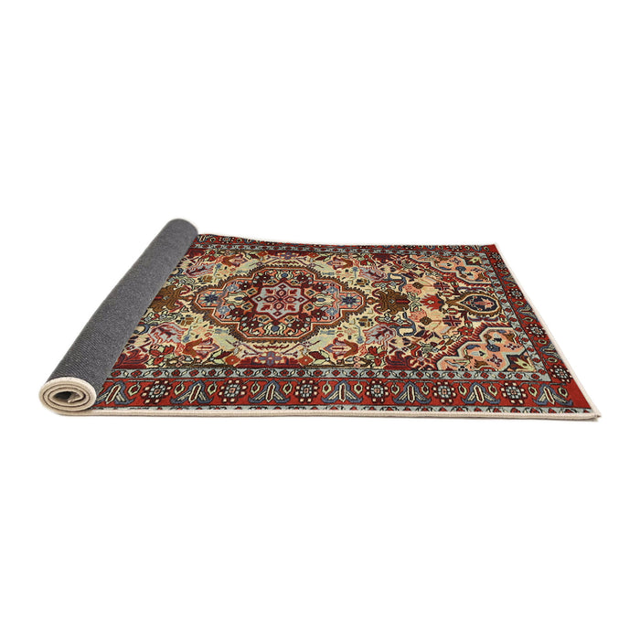 Sideview of Traditional Saffron Red Persian Rug, tr2344