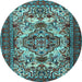 Round Persian Light Blue Traditional Rug, tr2344lblu