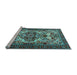 Sideview of Machine Washable Persian Light Blue Traditional Rug, wshtr2344lblu