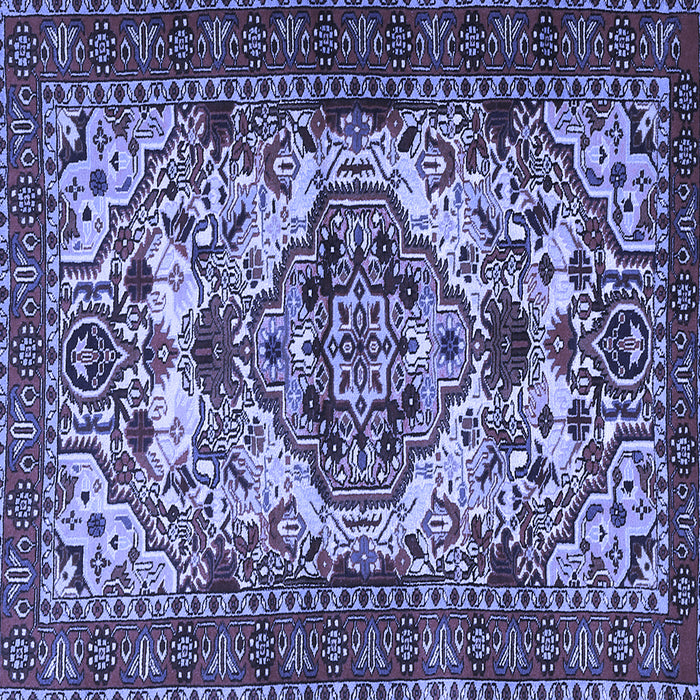 Square Machine Washable Persian Blue Traditional Rug, wshtr2344blu