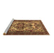 Sideview of Machine Washable Persian Brown Traditional Rug, wshtr2344brn