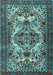 Machine Washable Persian Light Blue Traditional Rug, wshtr2344lblu