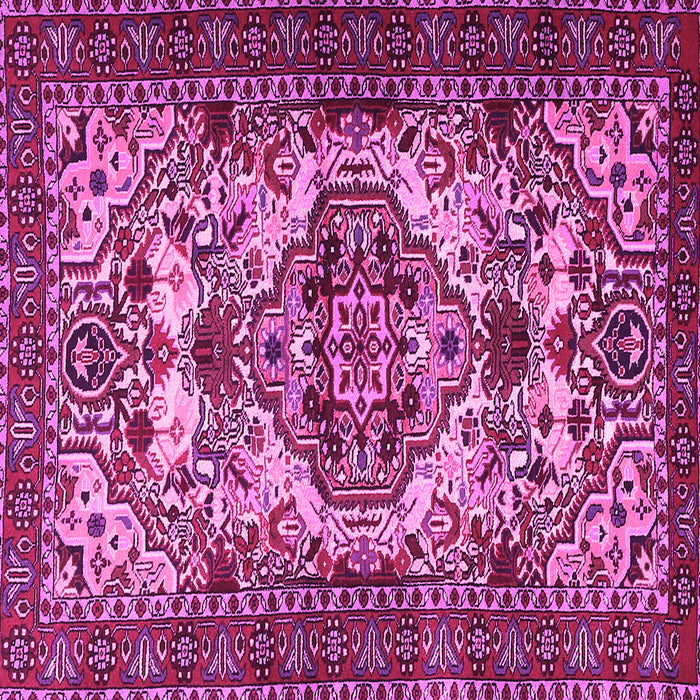 Square Machine Washable Persian Pink Traditional Rug, wshtr2344pnk
