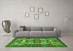 Machine Washable Persian Green Traditional Area Rugs in a Living Room,, wshtr2344grn