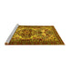 Sideview of Machine Washable Persian Yellow Traditional Rug, wshtr2344yw