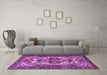 Machine Washable Persian Purple Traditional Area Rugs in a Living Room, wshtr2344pur