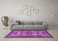 Machine Washable Persian Purple Traditional Rug, wshtr2344pur