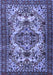 Machine Washable Persian Blue Traditional Rug, wshtr2344blu