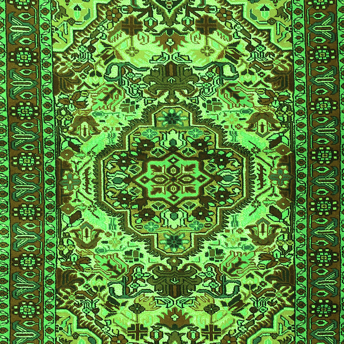 Serging Thickness of Machine Washable Persian Green Traditional Area Rugs, wshtr2344grn