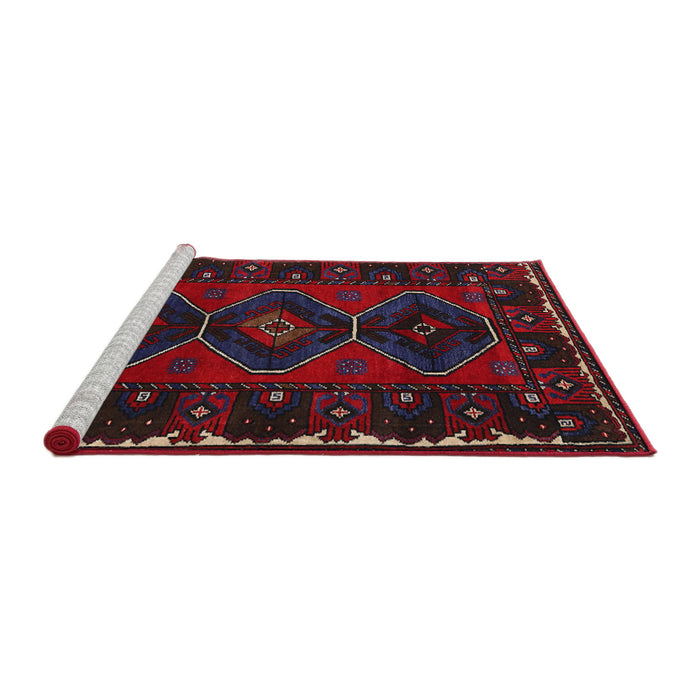 Sideview of Machine Washable Traditional Black Rug, wshtr2345