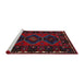 Sideview of Machine Washable Traditional Black Rug, wshtr2345