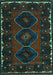 Machine Washable Persian Turquoise Traditional Area Rugs, wshtr2345turq