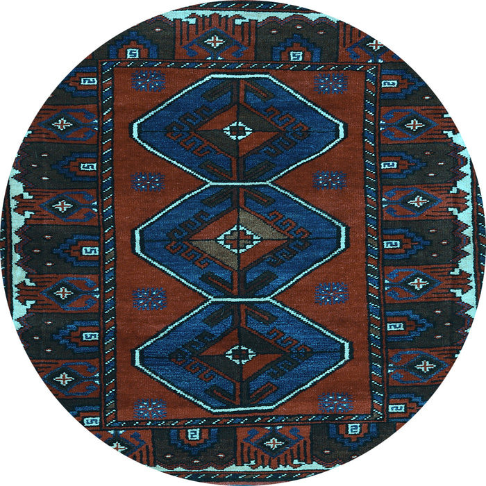 Round Machine Washable Persian Light Blue Traditional Rug, wshtr2345lblu