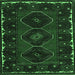 Square Persian Emerald Green Traditional Rug, tr2345emgrn