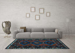 Machine Washable Persian Light Blue Traditional Rug in a Living Room, wshtr2345lblu