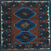 Square Persian Light Blue Traditional Rug, tr2345lblu