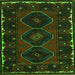 Round Machine Washable Persian Green Traditional Area Rugs, wshtr2345grn