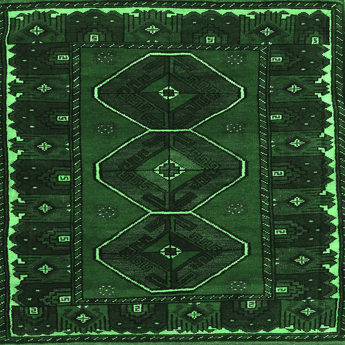 Square Machine Washable Persian Emerald Green Traditional Area Rugs, wshtr2345emgrn