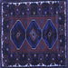 Square Persian Blue Traditional Rug, tr2345blu