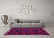 Machine Washable Persian Pink Traditional Rug in a Living Room, wshtr2345pnk