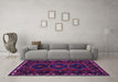 Machine Washable Persian Purple Traditional Area Rugs in a Living Room, wshtr2345pur